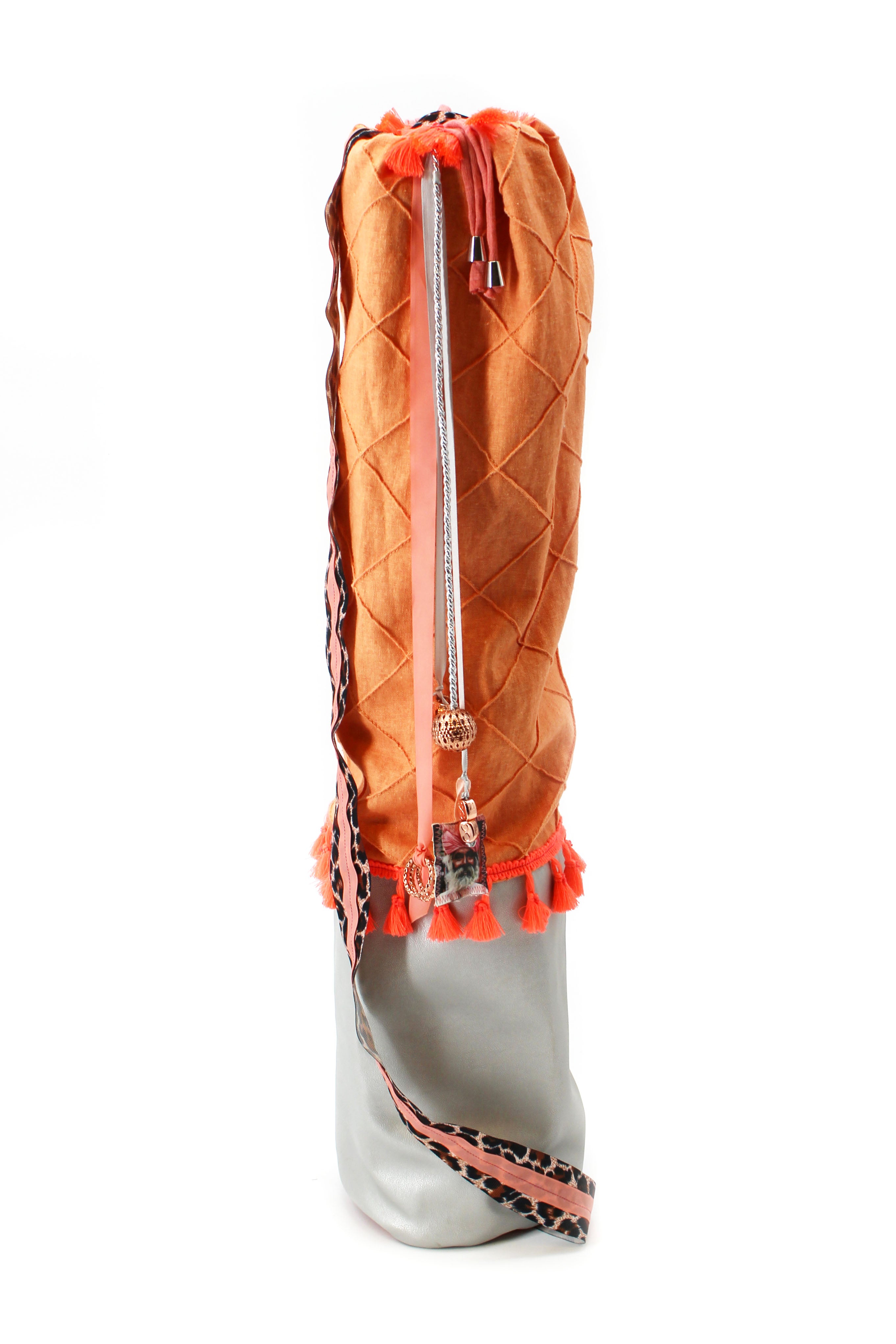 Yogamattentasche-orange-silber-leo